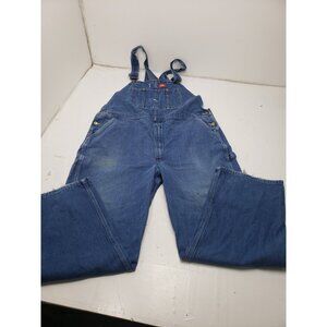 Dickies Mens 46x32 Blue Bib Overalls Denim Work Wear Carpenter Farmer Pre Owned